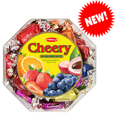 Kẹo mềm Cheery hộp nhựa Bát Giác 150 gam