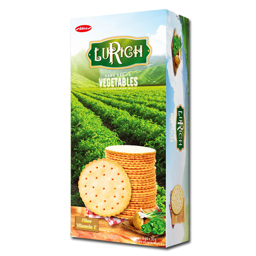 Bánh Lurich Thin Cracker Rau Củ hộp giấy 180 gam