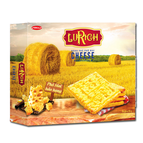 Bánh Lurich Cream Cracker phủ Phô Mai hộp giấy 304 gam