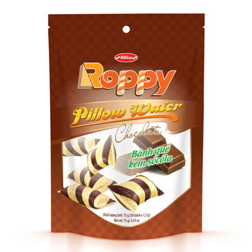 Bánh Quế kem Roppy Sôcola túi Zip 75 gam