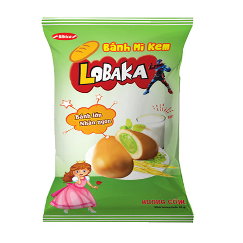 Bánh mì Kem hương Cốm Lobaka 45 gam (Miền Bắc) 