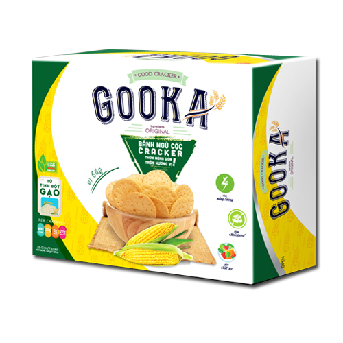 Bánh Gooka Cracker Ngũ cốc Bắp hộp giấy 320 gam