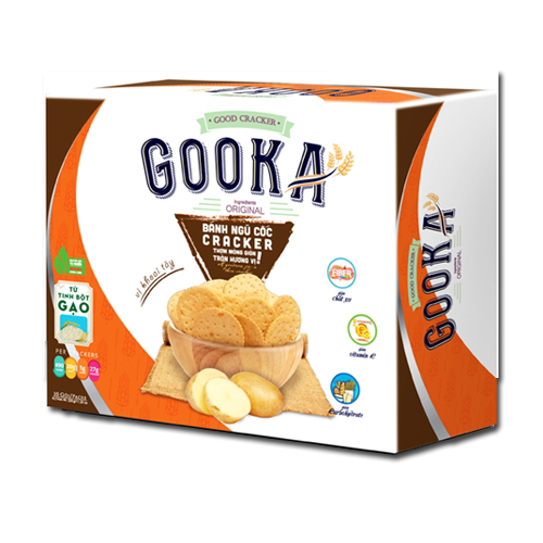 Bánh Gooka Cracker Ngũ cốc Khoai tây hộp giấy 320 gam
