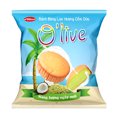 Bánh Bông Lan Olive Cốm dừa gói 35 gam (Miền bắc)