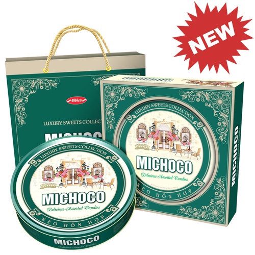 Kẹo Michoco 862 gam (hỗn hợp hộp thiếc tròn)