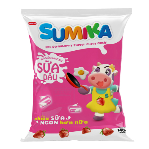 Kẹo Sumika Sữa Dâu túi 140 gam